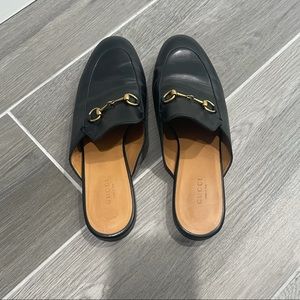 Good as new black Gucci mules